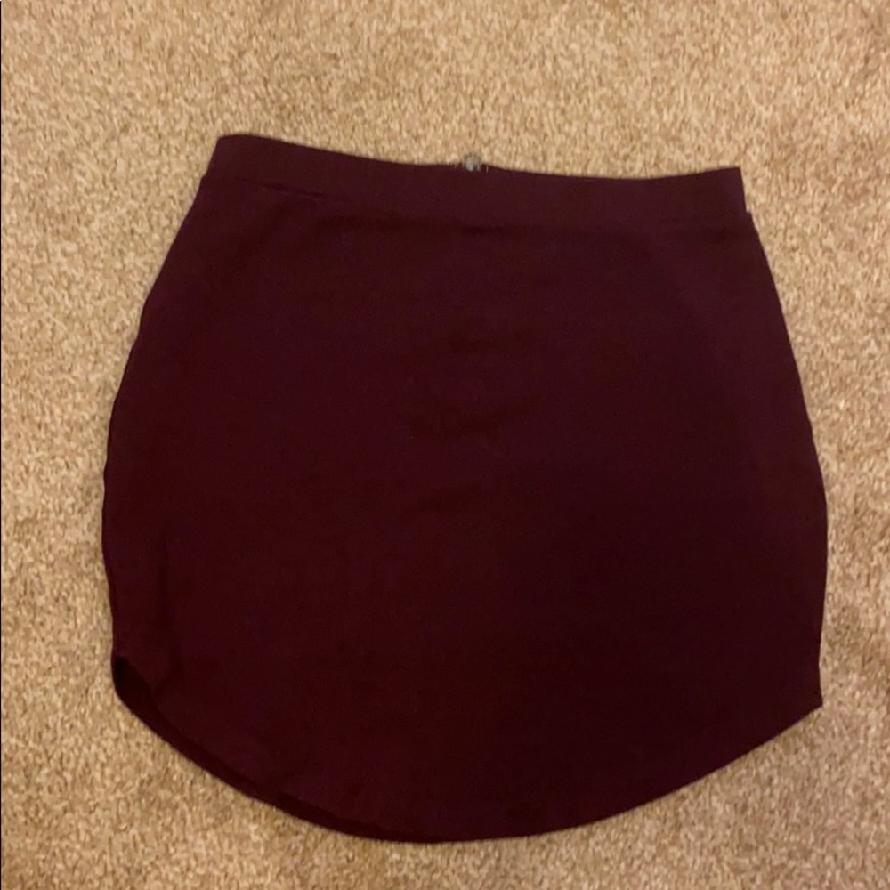 SOLD! Forever 21 Curved hem Maroon Bodycon Skirt
